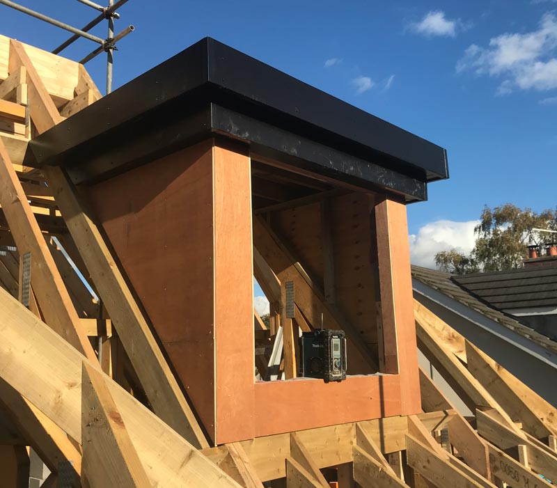 Roof construction, new build apartments Wilmslow